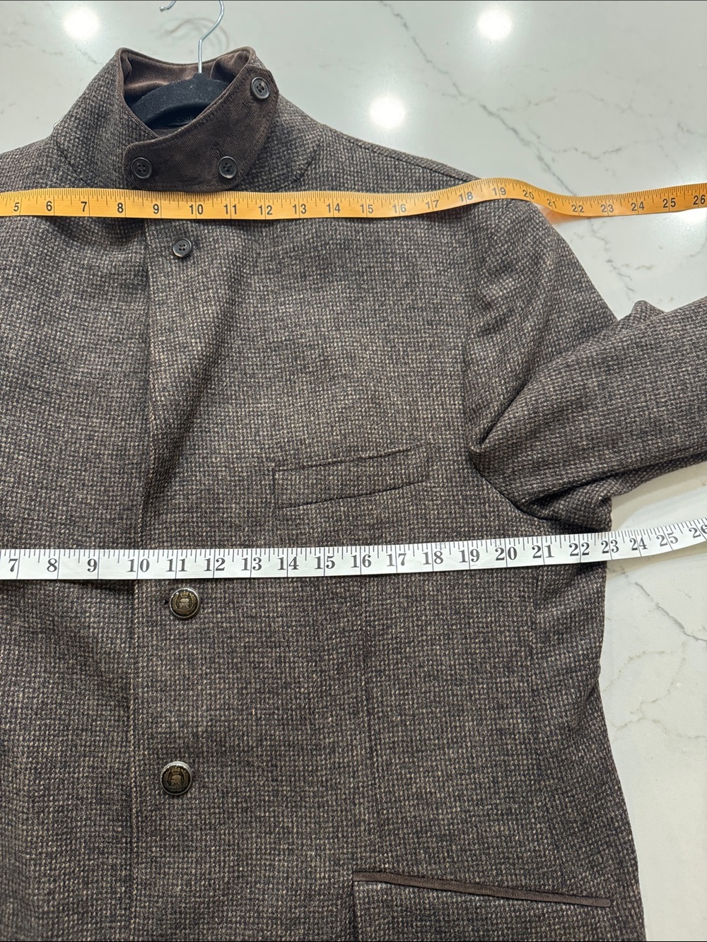 Corneliani ID Herringbone Blazer Classic Sport Coat Jacket Patch Elbow 46R - Picture 16 of 16